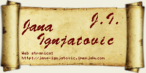 Jana Ignjatović vizit kartica